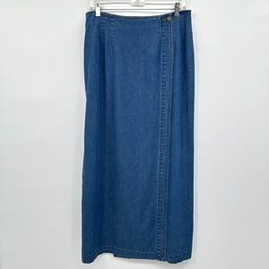 Vintage Hairston Roberson ROPA Denim Maxi Skirt Size 12 Long Wrap‎ Western Retro